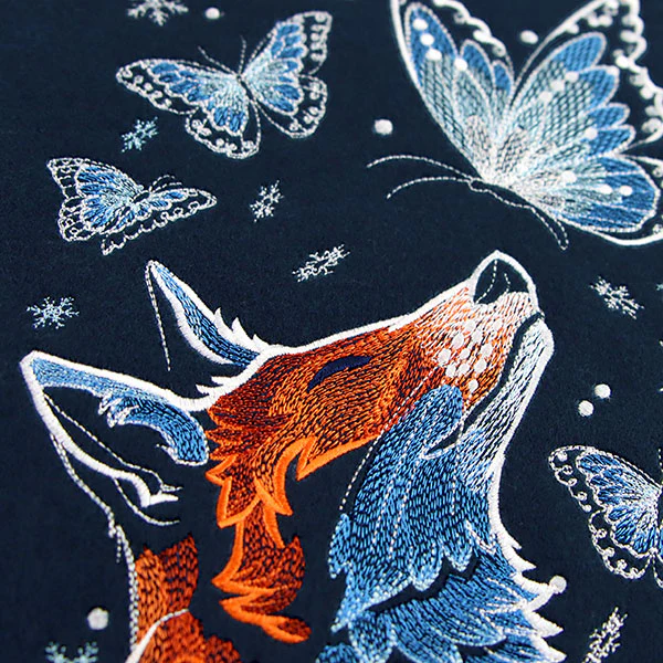 Winter Fox with Butterflies - Image 8