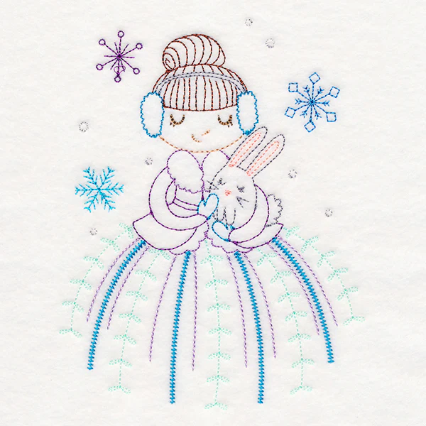 Winter Friends - Girl with Bunny - Image 2