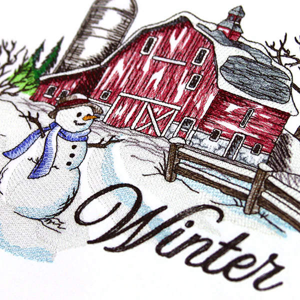 Winter in the Country Barn Scene - Image 2