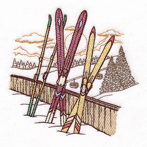 Winter on the Ski Slopes Sunset Scene - Image 7