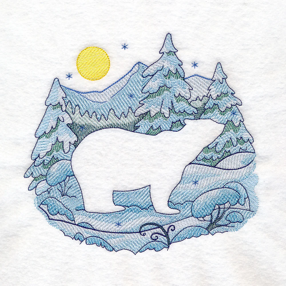 Winter Polar Bear Silhouette (Embossed) - Image 2