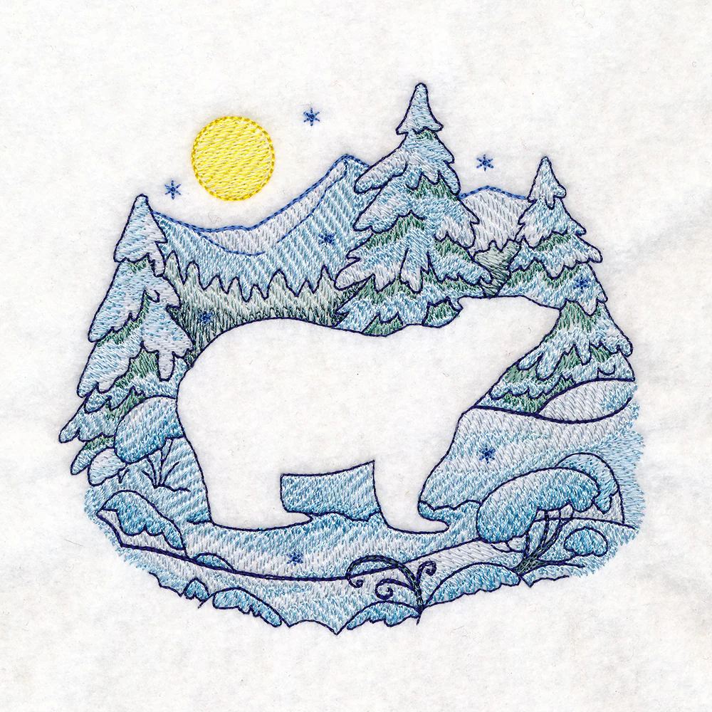 Winter Polar Bear Silhouette (Embossed) - Image 5