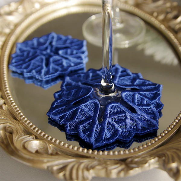 Winter Snowflake Wine Glass Coaster (Lace) - Image 4