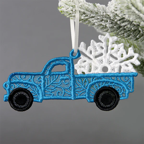 Winter Time Retro Truck Ornament (Lace) - Image 4
