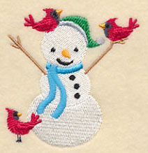 Winter Wonderland Snowman and Birds - Image 2
