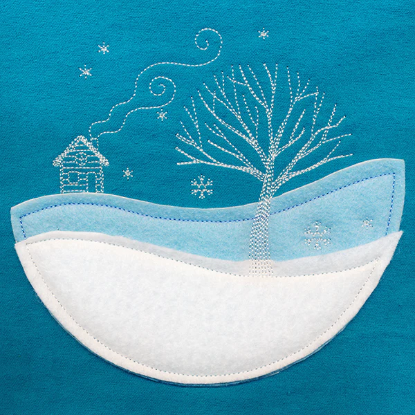 Wintertide Cabin Scene (Applique) - Image 3