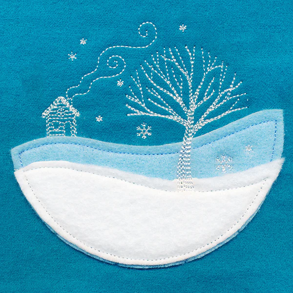 Wintertide Cabin Scene (Applique) - Image 7