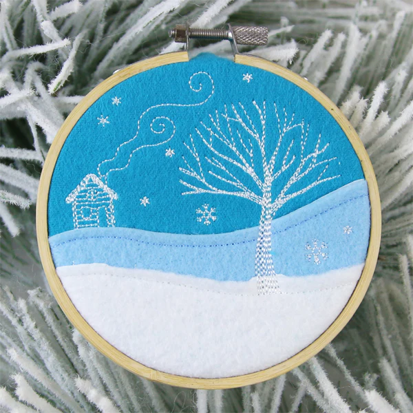 Wintertide Cabin Scene (Applique) - Image 8