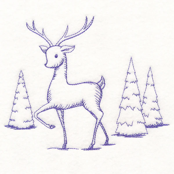 Wintertide Reindeer Etching - Image 2