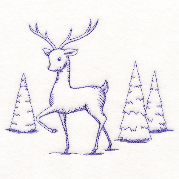 Wintertide Reindeer Etching - Image 3