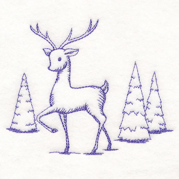 Wintertide Reindeer Etching - Image 4