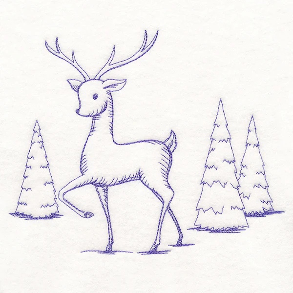 Wintertide Reindeer Etching - Image 5