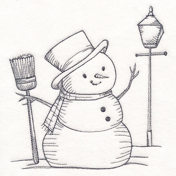 Wintertide Snowman Etching - Image 2