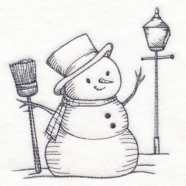 Wintertide Snowman Etching - Image 4