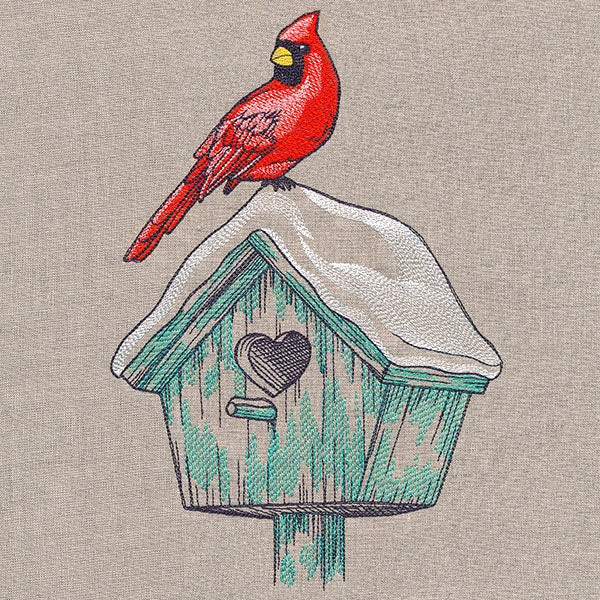 Wintertime Birdhouse and Cardinal - Image 2