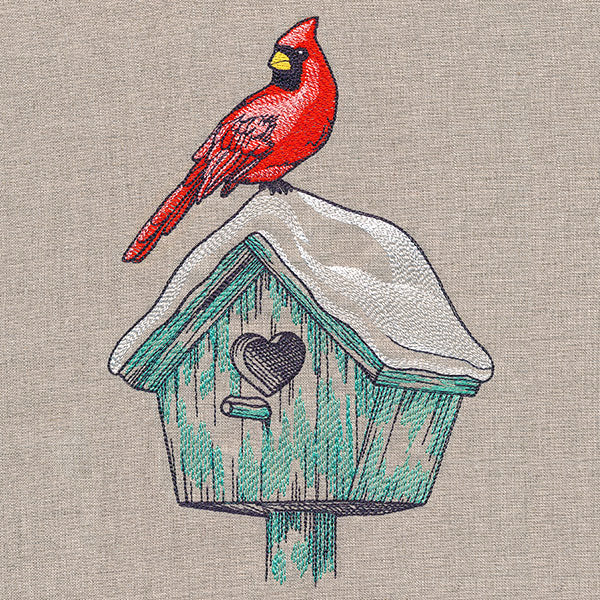 Wintertime Birdhouse and Cardinal - Image 3