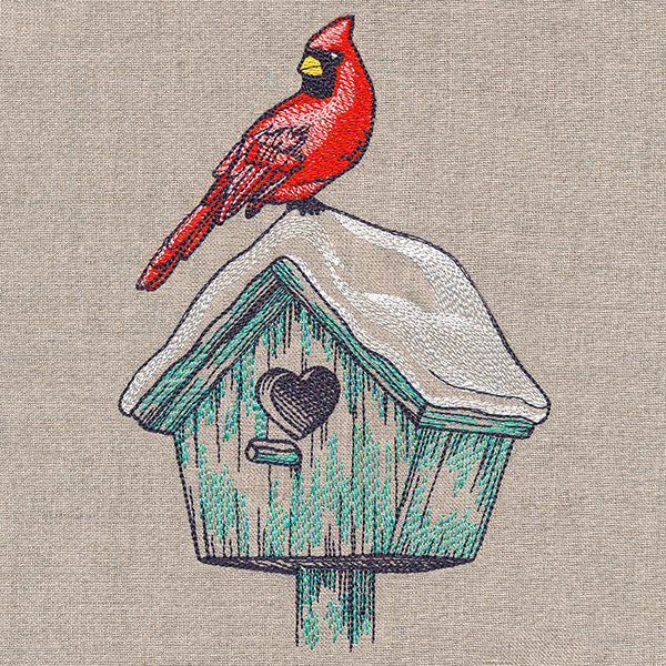 Wintertime Birdhouse and Cardinal - Image 5