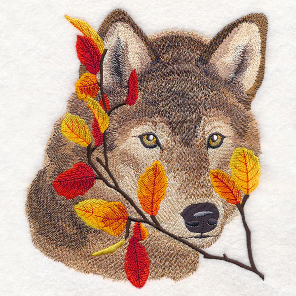 Wolf in Autumn Leaves - Image 4