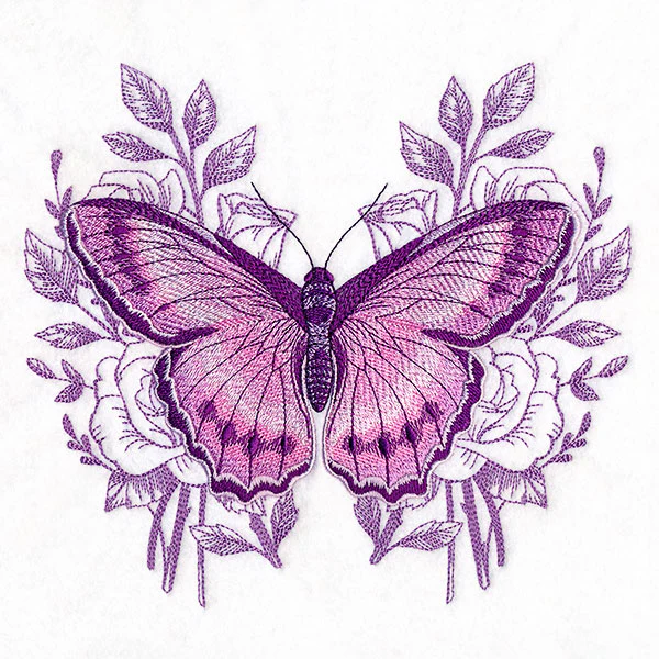 Wondrous Butterfly and Roses - Image 4