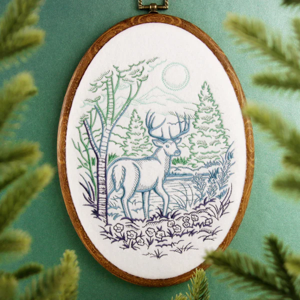 Woodland Deer Scene Etching - Image 6