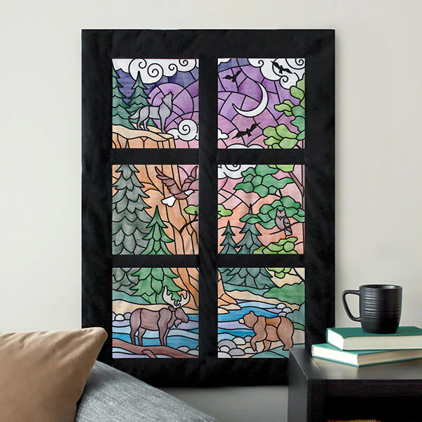 Woodland Escape Stained Glass Scene - Bald Eagle - Image 4