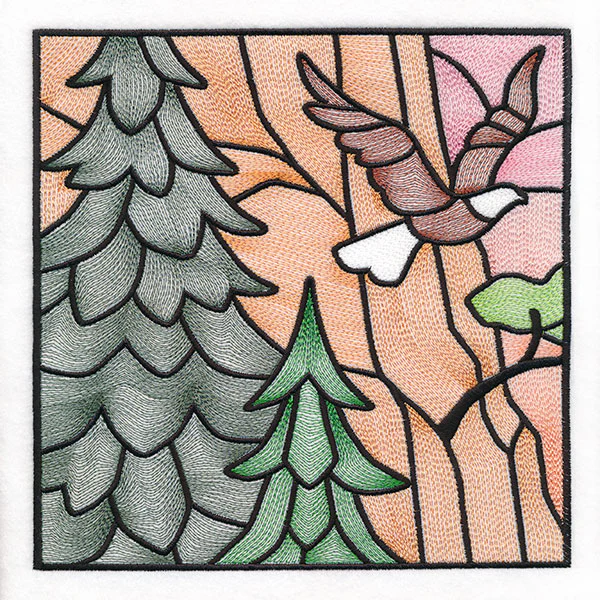 Woodland Escape Stained Glass Scene - Bald Eagle - Image 9