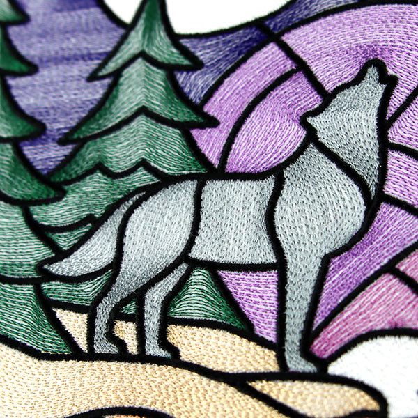 Woodland Escape Stained Glass Scene - Howling Wolf - Image 9
