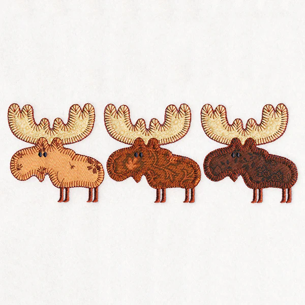 Woodland Friends Trio - Moose (Heirloom Applique) - Image 2