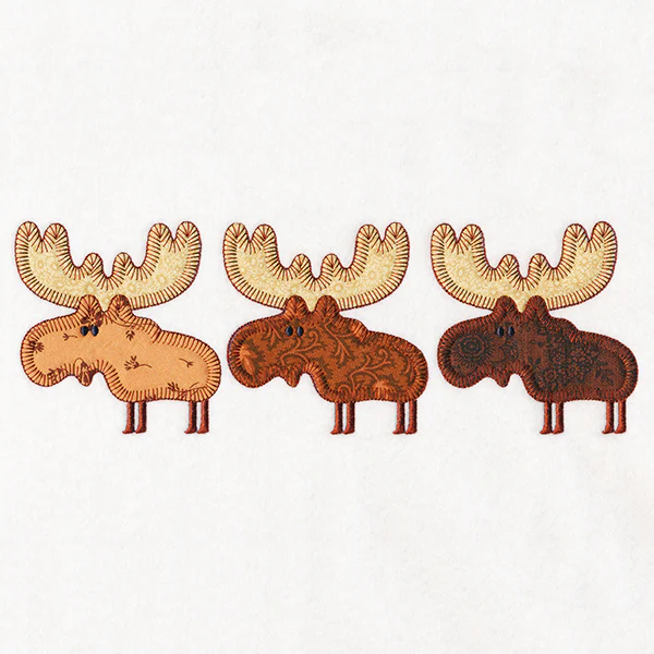 Woodland Friends Trio - Moose (Heirloom Applique) - Image 5