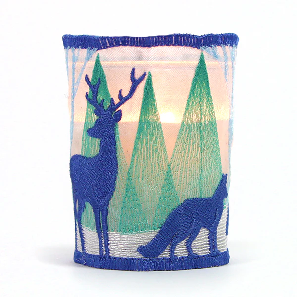 Woodland Winter Scene Votive Wrap (Organza)