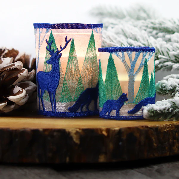 Woodland Winter Scene Votive Wrap (Organza) - Image 5