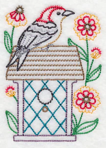 Woodpecker and Heleniums (Vintage) - Image 3