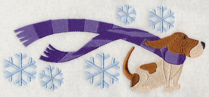 Wrapped Up in Winter Basset Hound - Image 2