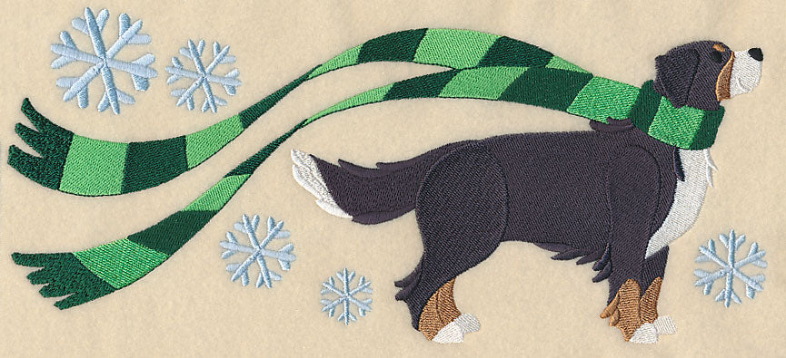 Wrapped Up In Winter Bernese Mountain Dog