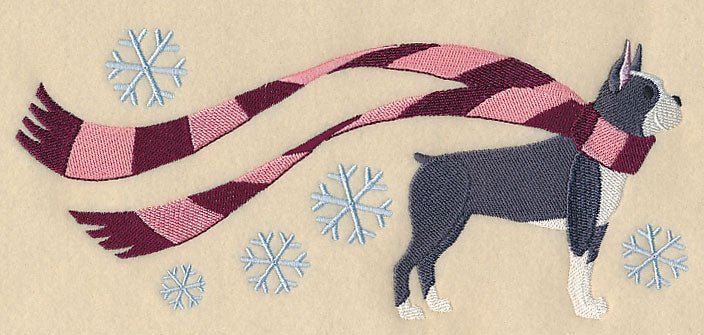Wrapped Up In Winter Boston Terrier - Image 2