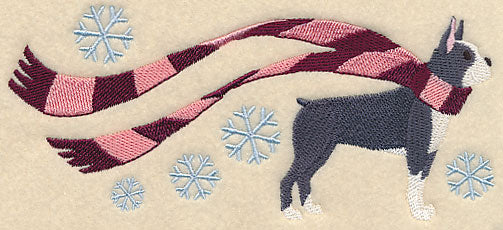Wrapped Up In Winter Boston Terrier - Image 4