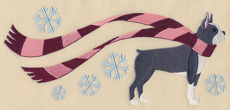 Wrapped Up In Winter Boston Terrier - Image 5