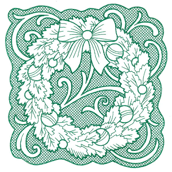 Wreath of Christmas Square (Trapunto) - Image 2