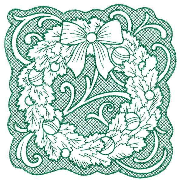 Wreath of Christmas Square (Trapunto) - Image 3