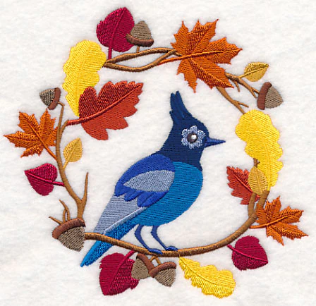 Wreathed in Autumn Blue Jay - Image 3