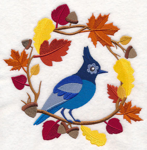 Wreathed in Autumn Blue Jay - Image 6
