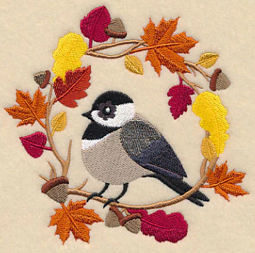 Wreathed in Autumn Chickadee - Image 4