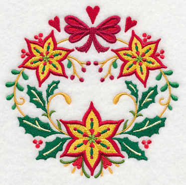Wreathed in Christmas Poinsettias and Bow - Image 4