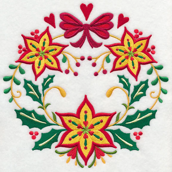 Wreathed in Christmas Poinsettias and Bow - Image 5