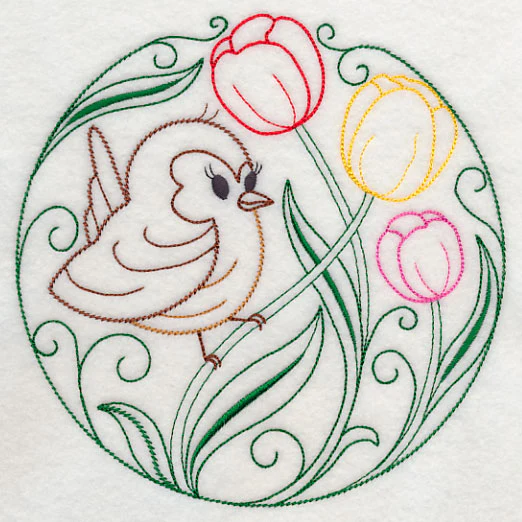 Wren and Tulips (Vintage) - Image 2