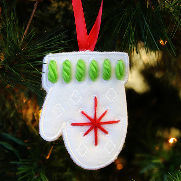 Yarn Stitch Ornament - Mitten (In-the-Hoop) - Image 2