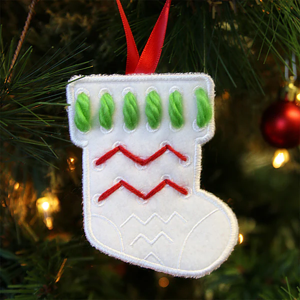 Yarn Stitch Ornament - Stocking (In-the-Hoop) - Image 2