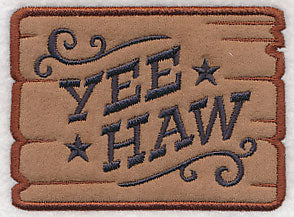 Yee-Haw Wooden Sign (Applique) - Image 2